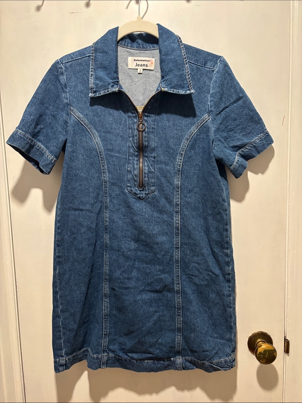 REFORMATION jeans Loeb mini denim dress